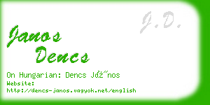 janos dencs business card